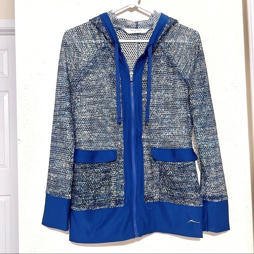 X By Gottex Women's WICKING MESH Workout Activewear Full-Zip Hoodie Jacket Sz S